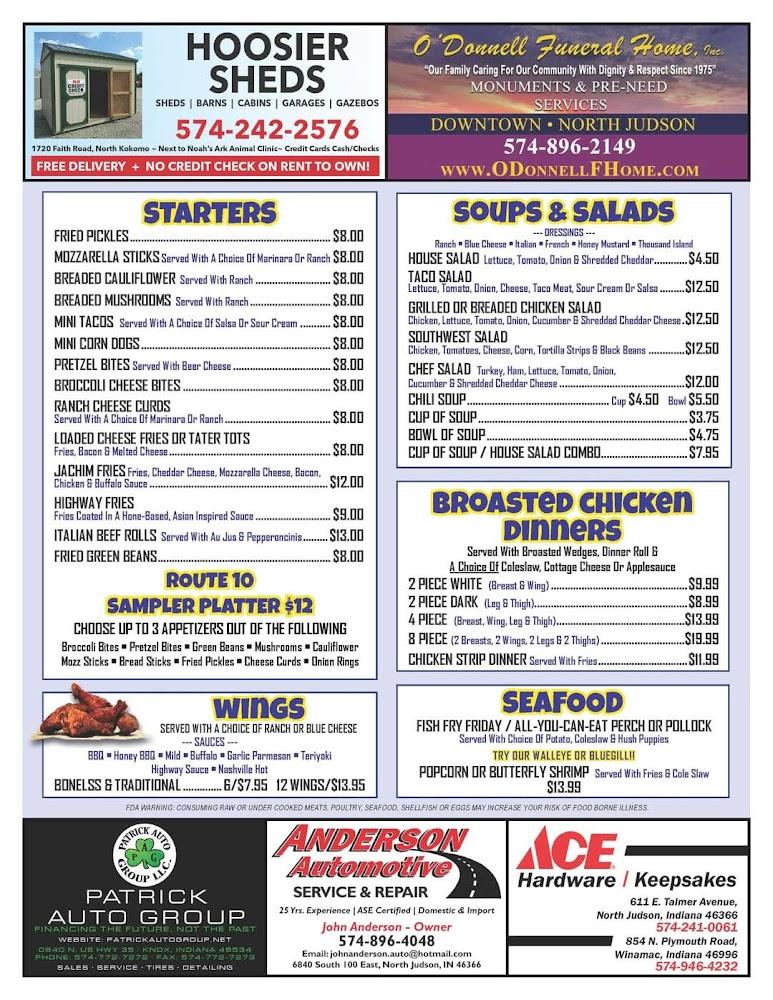 Judson's Route 10 Bar & Grill Menu image 3